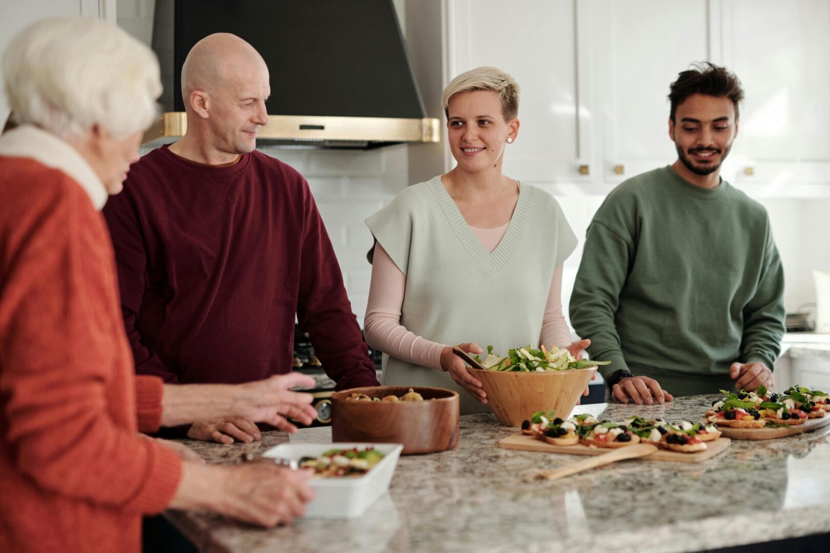 A group of people gathered around a table.